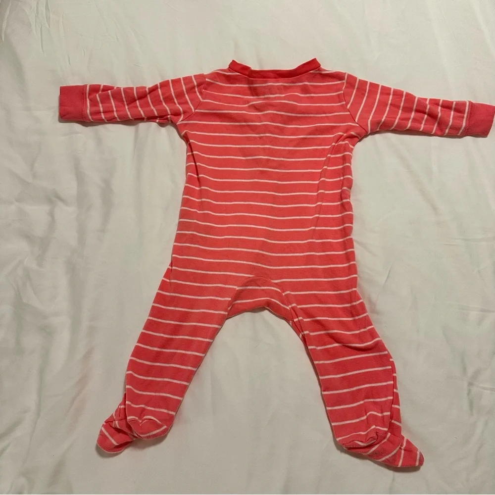 Carter’s Pink Striped Kids One Piece Footies with Whale Design Size 6M - Picture 5 of 5